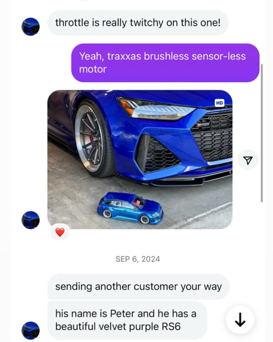 Client DM — Audi RS6 replica next to the real car