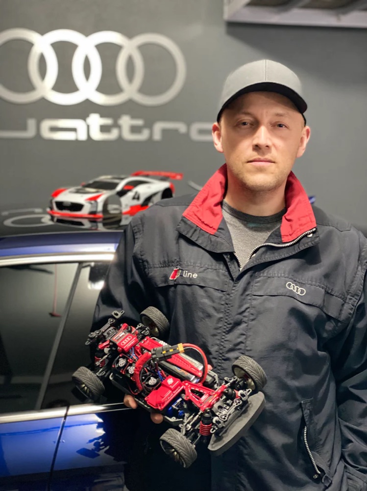 RZ Cars founder holding a 1:10 custom build